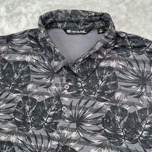 Travis‎ Mathew Shirt Mens XL Gray Floral Big Snow Pima Travel Golf Performance